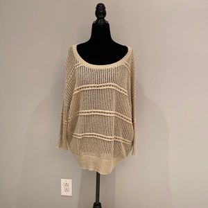 Le Chateau Beige Crochet Sweater Size XL